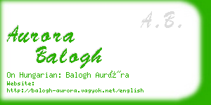 aurora balogh business card